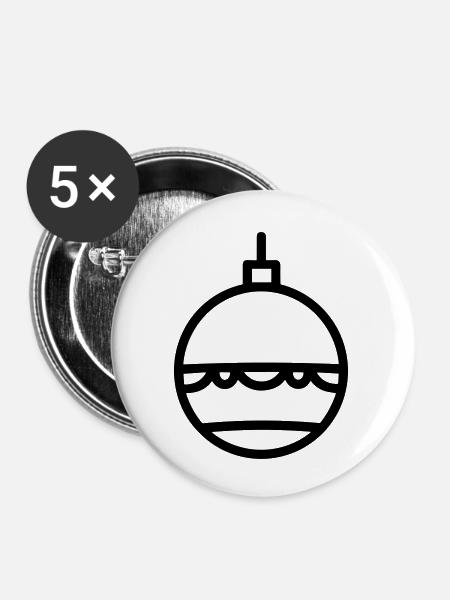 Weihnachtskugel - Buttons klein 25 mm (5er Pack) - Weiß
