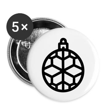 Boule de Noël - Lot de 5 petits badges (25 mm) - blanc - Devant
