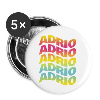 Idée cadeau t-shirt effet vague Adrio - Lot de 5 petits badges (25 mm) - blanc - Devant