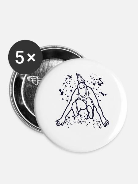 Weitspringer Weitspringen Kinder Weitsprung - Buttons klein 25 mm (5er Pack) - Weiß