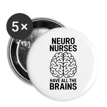 Neuro Nurse Nurse Neurology Gift - Buttons small 1''/25 mm (5-pack) - white - Front