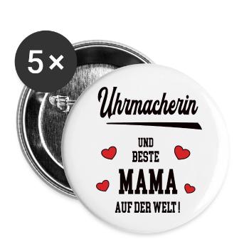 Mama Uhrmacherin Muttertag Geburtstag Mutter - Buttons klein 25 mm (5er Pack) - Weiß - Vorne
