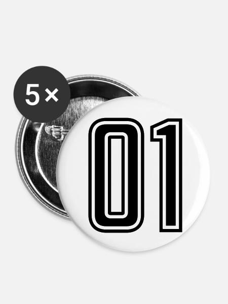 01 - Buttons klein 25 mm (5er Pack) - Weiß