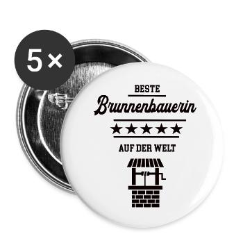 Beste Brunnenbauerin Meisterin Chefin Brunnenbauer - Buttons klein 25 mm (5er Pack) - Weiß - Vorne