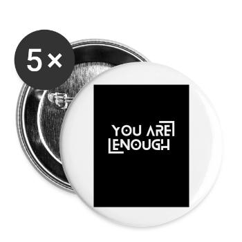 You are Enough - Buttons klein 25 mm (5er Pack) - Weiß - Vorne