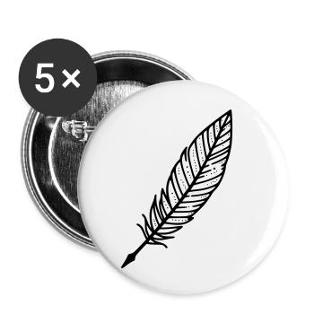 Quill Pen - Buttons small 1''/25 mm (5-pack) - white - Front