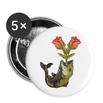 Pisces Birthday Valentine Romance - Buttons small 1''/25 mm (5-pack) - white - Front