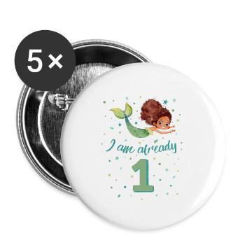 I am already 1 - Buttons small 1''/25 mm (5-pack) - white - Front
