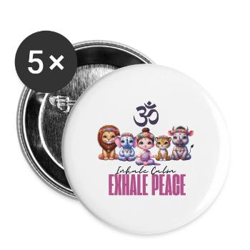 Escouade de méditation - Lot de 5 petits badges (25 mm) - blanc - Devant