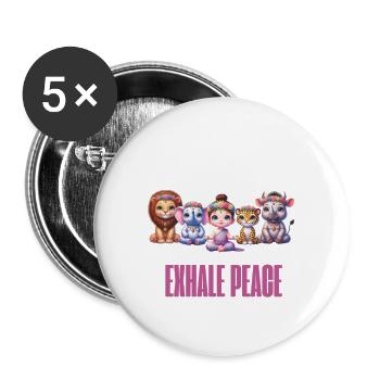 Escouade de méditation - Lot de 5 petits badges (25 mm) - blanc - Devant