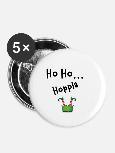 Ho Ho Hoppla - Buttons klein 25 mm (5er Pack) - Weiß