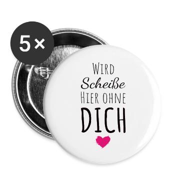 Je vais chier ici sans toi au revoir collègue - Lot de 5 petits badges (25 mm) - blanc - Devant