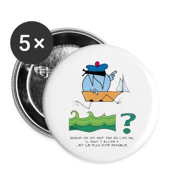 Know where to go with the Shadoks! - Buttons small 1''/25 mm (5-pack) - white - Front