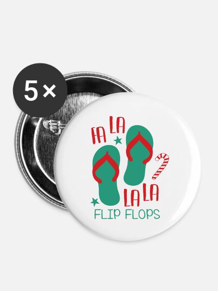 Fa-La-La Flip-Flops - Buttons klein 25 mm (5er Pack) - Weiß