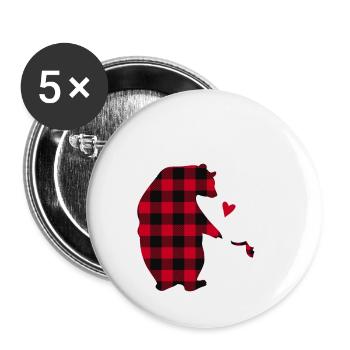 Mama Bär - Buttons klein 25 mm (5er Pack) - Weiß - Vorne