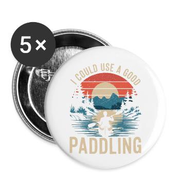 Humorous idea for paddlers - Buttons small 1''/25 mm (5-pack) - white - Front