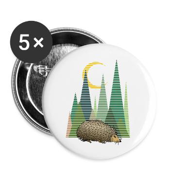 Igel - Buttons klein 25 mm (5er Pack) - Weiß - Vorne