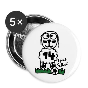Sport ScHoF - Buttons klein 25 mm (5er Pack) - Weiß - Vorne