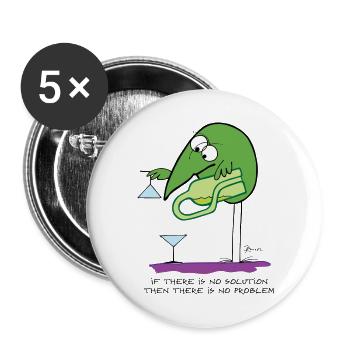 If there is no solution... (English version) - Buttons small 1''/25 mm (5-pack) - white - Front
