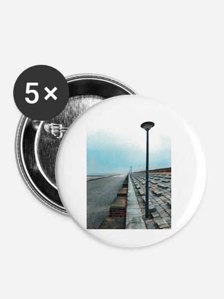 Baltrum Strandpromenade - Buttons klein 25 mm (5er Pack) - Weiß