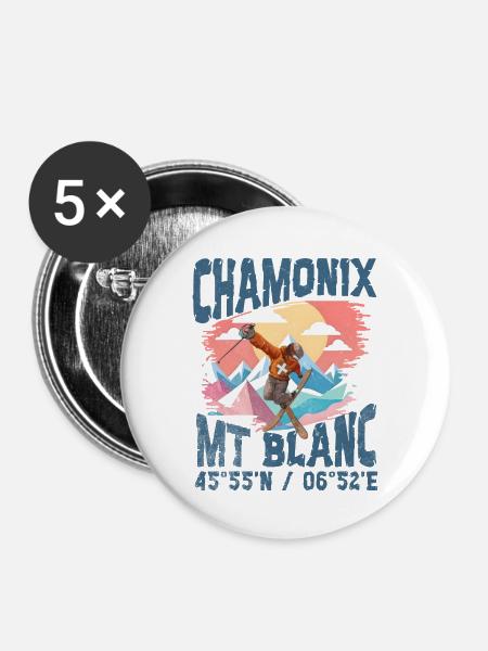 Chamonix Freestyle blc - Buttons klein 25 mm (5er Pack) - Weiß