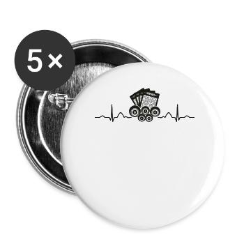 Cartes de Bingo Heartbeat Ekg Bingo - Lot de 5 petits badges (25 mm) - blanc - Devant