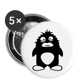 pingouin mignon a l’air stupide fou drôle look - Lot de 5 petits badges (25 mm) - blanc - Devant