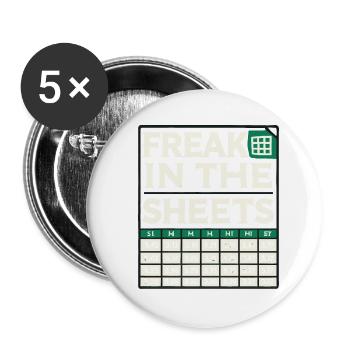 Freak in den Laken - Buttons klein 25 mm (5er Pack) - Weiß - Vorne