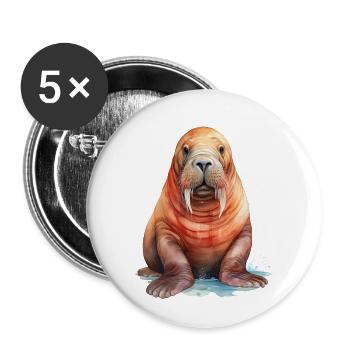 Walrus - Buttons small 1''/25 mm (5-pack) - white - Front