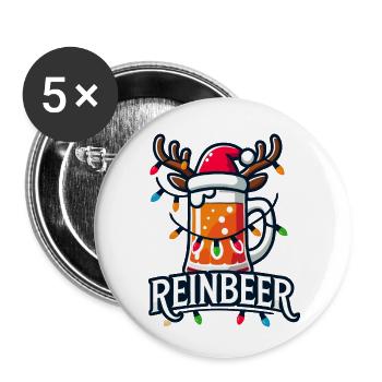Reinbeer - Buttons klein 25 mm (5er Pack) - Weiß - Vorne