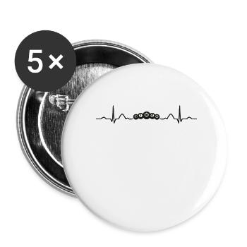 Boules de Bingo Heartbeat Ekg Bingo - Lot de 5 petits badges (25 mm) - blanc - Devant