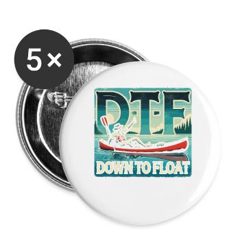 DTF - Down To Float - Buttons klein 25 mm (5er Pack) - Weiß - Vorne