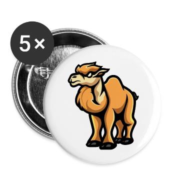 Bande dessinée de chameau - Lot de 5 petits badges (25 mm) - blanc - Devant