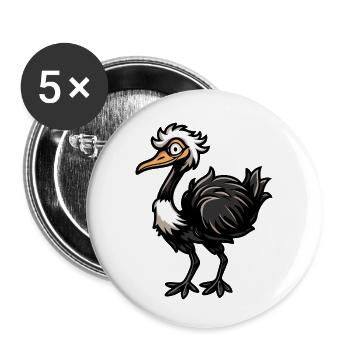 Strauss Bande dessinée - Lot de 5 petits badges (25 mm) - blanc - Devant