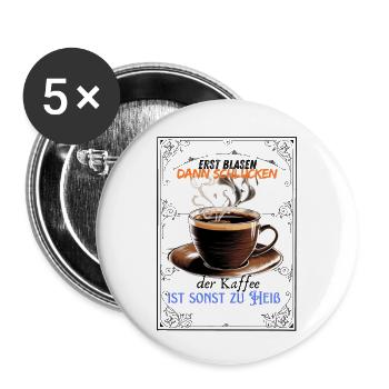Chemise / sweat à capuche Hot Coffee - Lot de 5 petits badges (25 mm) - blanc - Devant