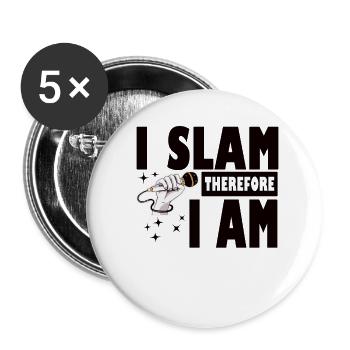 Poetry Slam I Slam Slam Poesie - Buttons klein 25 mm (5er Pack) - Weiß - Vorne
