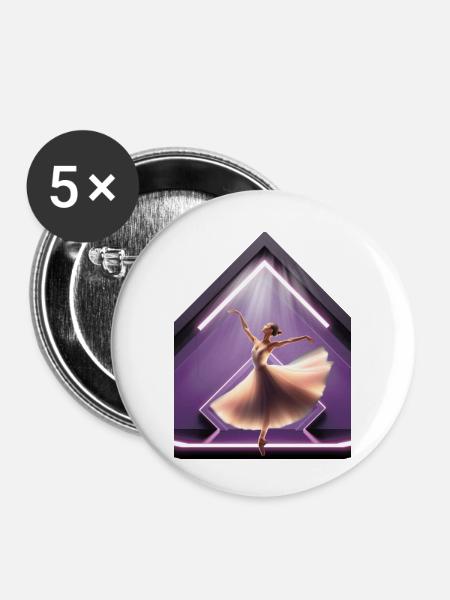 Ballerina - Buttons klein 25 mm (5er Pack) - Weiß