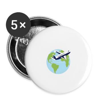 !TRAVEL THE WORLD, ITS FREE! - Buttons small 1''/25 mm (5-pack) - white - Front