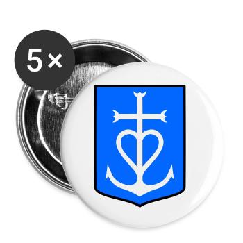 Croix Camargue - Buttons small 1''/25 mm (5-pack) - white - Front
