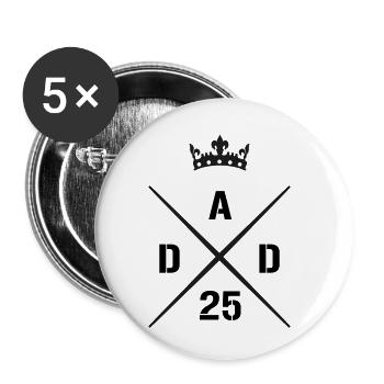 dad 25 - Buttons klein 25 mm (5er Pack) - Weiß - Vorne