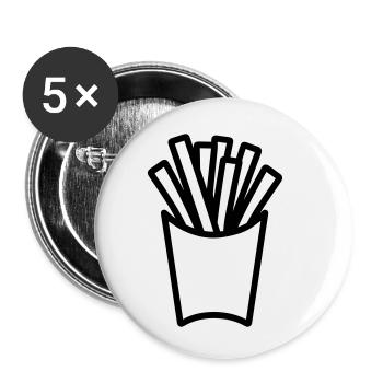 French fries - Buttons small 1''/25 mm (5-pack) - white - Front