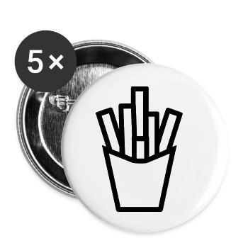 Pommes frites - Buttons klein 25 mm (5er Pack) - Weiß - Vorne