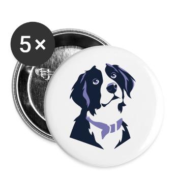 Le doggy gaze est irrésistible - Lot de 5 petits badges (25 mm) - blanc - Devant