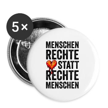 Menschenrechte statt rechte Menschen - Buttons klein 25 mm (5er Pack) - Weiß - Vorne