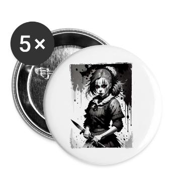 Mad Maud - Buttons small 1''/25 mm (5-pack) - white - Front