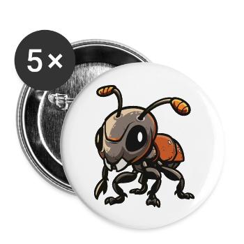 Bande dessinée Fourmi - Lot de 5 petits badges (25 mm) - blanc - Devant