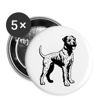 Airedale Terrier Dog - Buttons small 1''/25 mm (5-pack) - white - Front