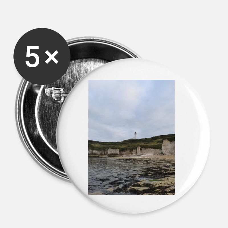Flamborough Light house - Buttons small 1''/25 mm (5-pack) - white