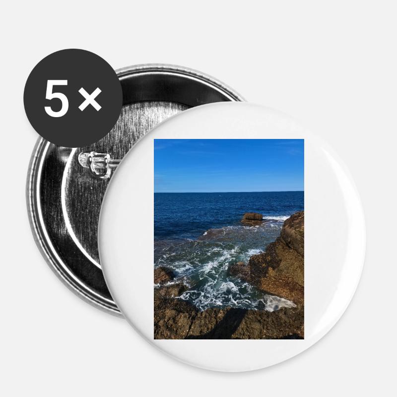 Crashing waves - Buttons small 1''/25 mm (5-pack) - white