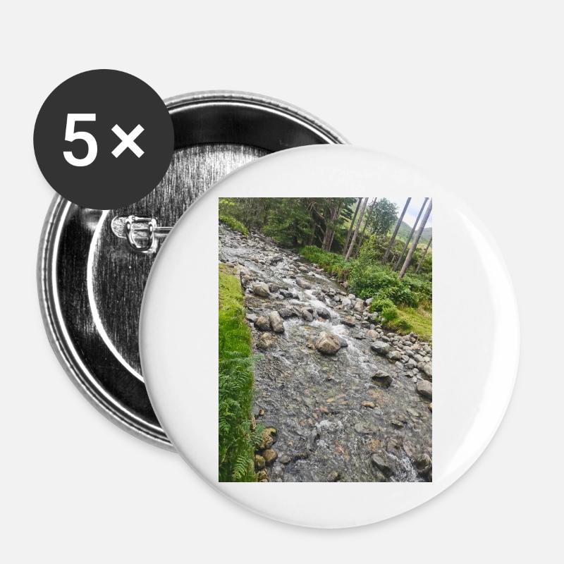 Rocky stream - Buttons small 1''/25 mm (5-pack) - white